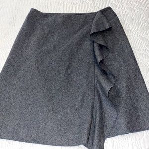 United Colors of Benetton, Gray Wool Ruffle Skirt, Size 10